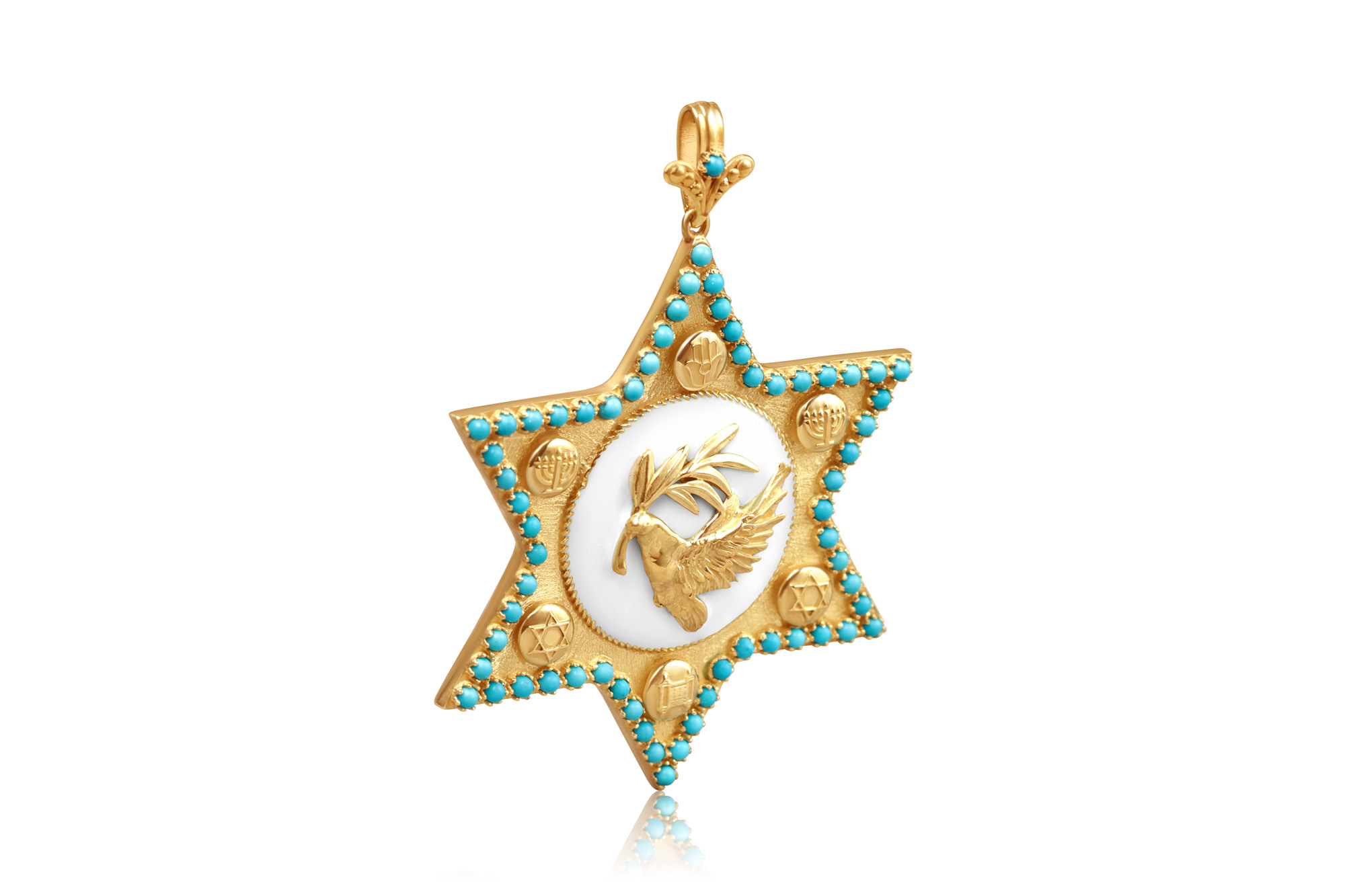 Colgante Estrella David en oro 18k