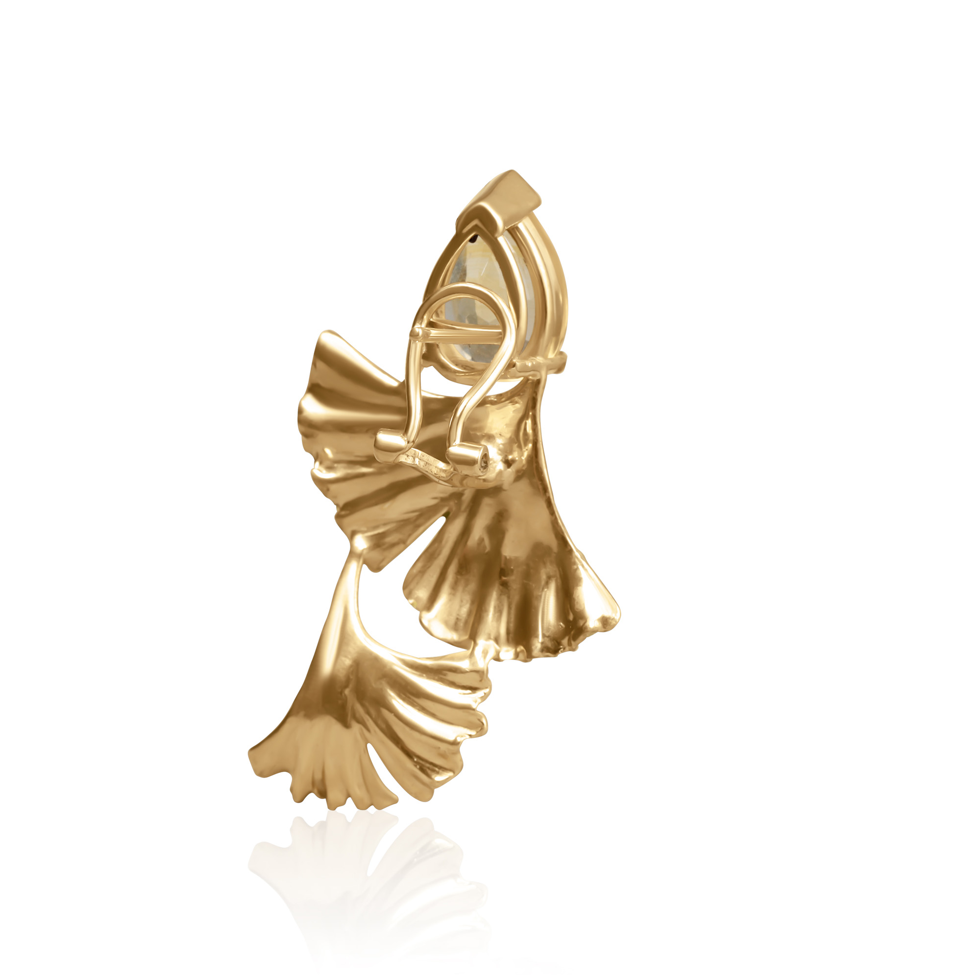 pendientes ginkgo con citrino