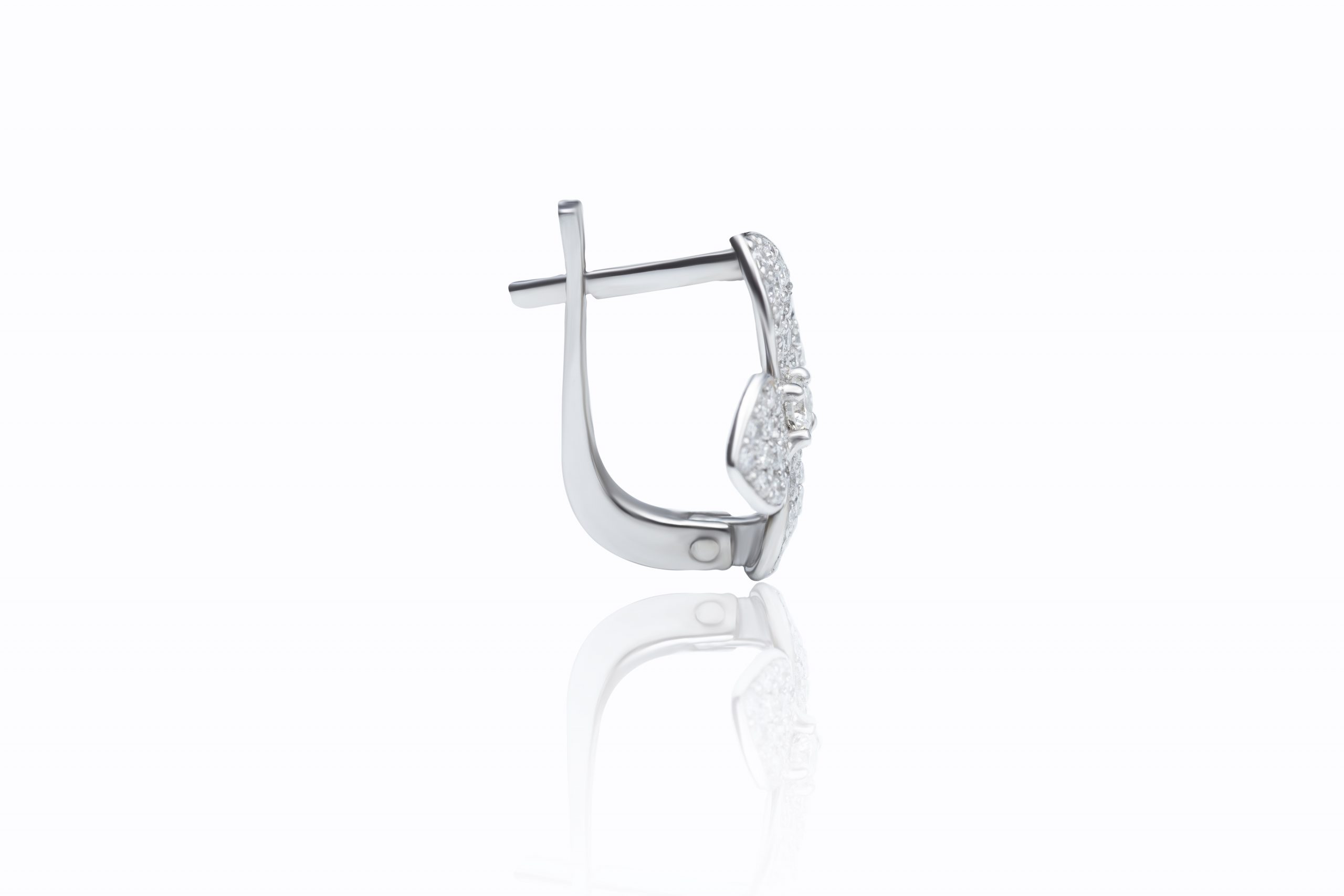 Pendientes de oro blanco con diamantes - Imagen 2