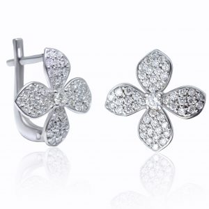 pendientes de oro blanco con diamantes