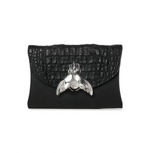 Clutch escultural de piel exótica